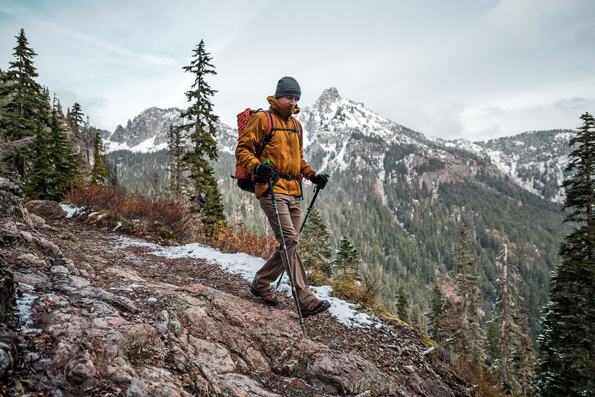 Trekking poles (hiking with Black Diamond poles in Washington State)