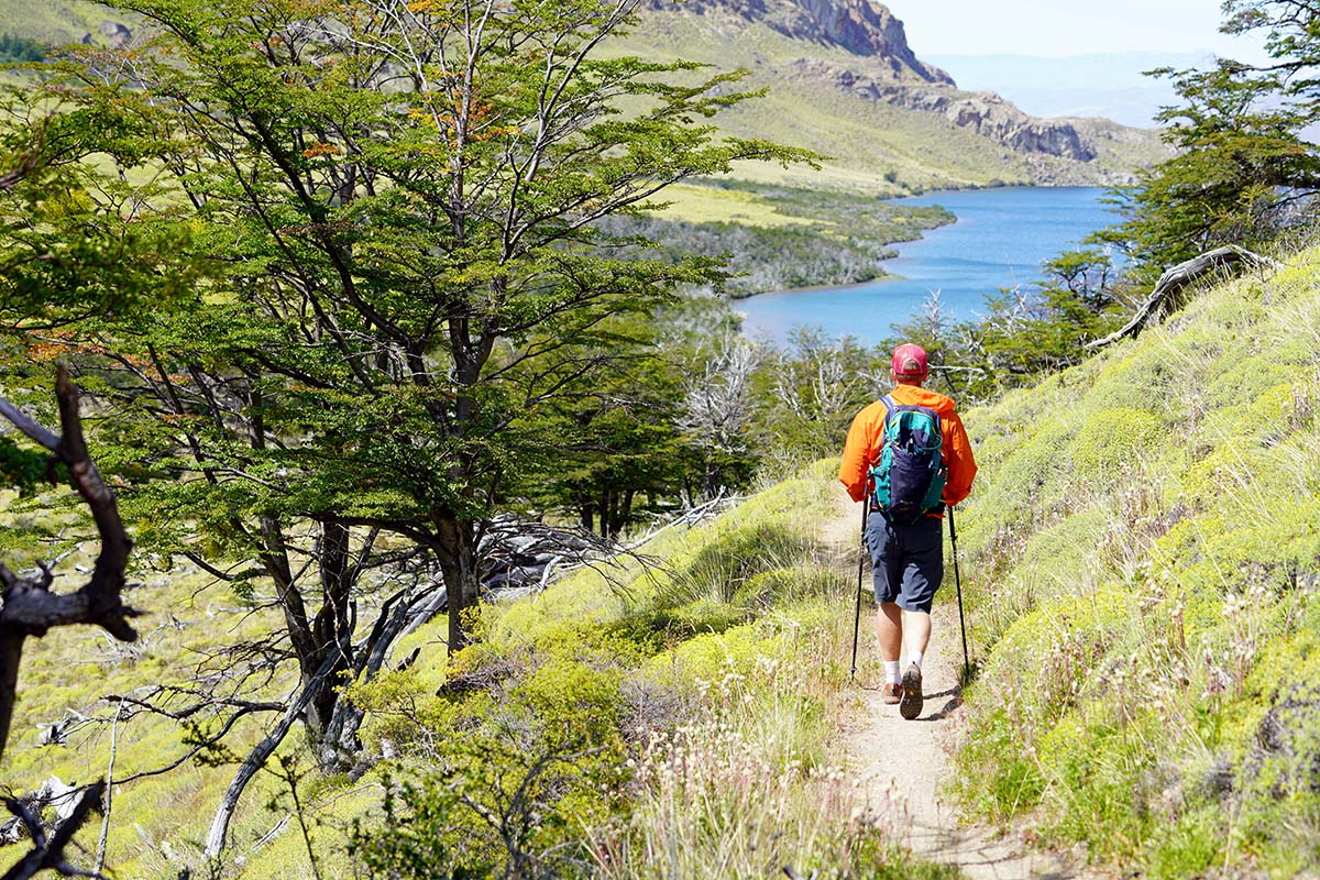 Arc'teryx Konseal AR approach shoe (hiking on trail towards lake)