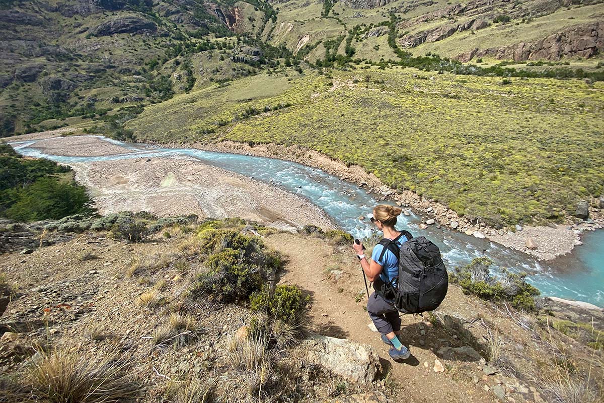 Arc'teryx Konseal FL approach shoes (hiking high above river)