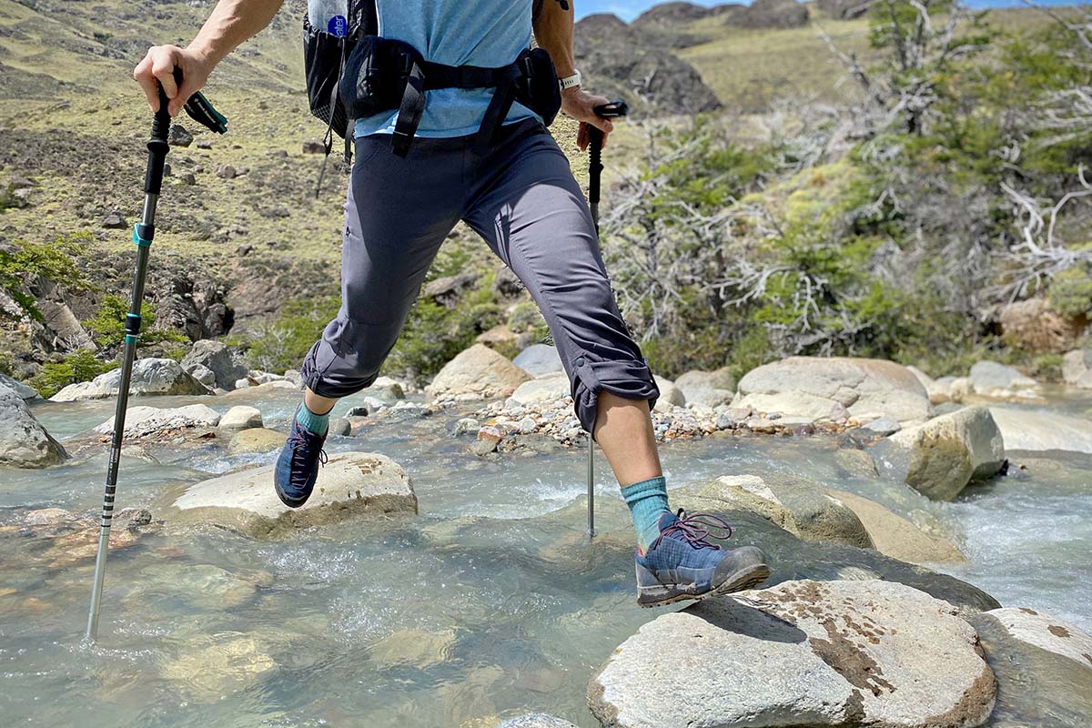 Arc'teryx Konseal FL approach shoes (rock hopping in river)