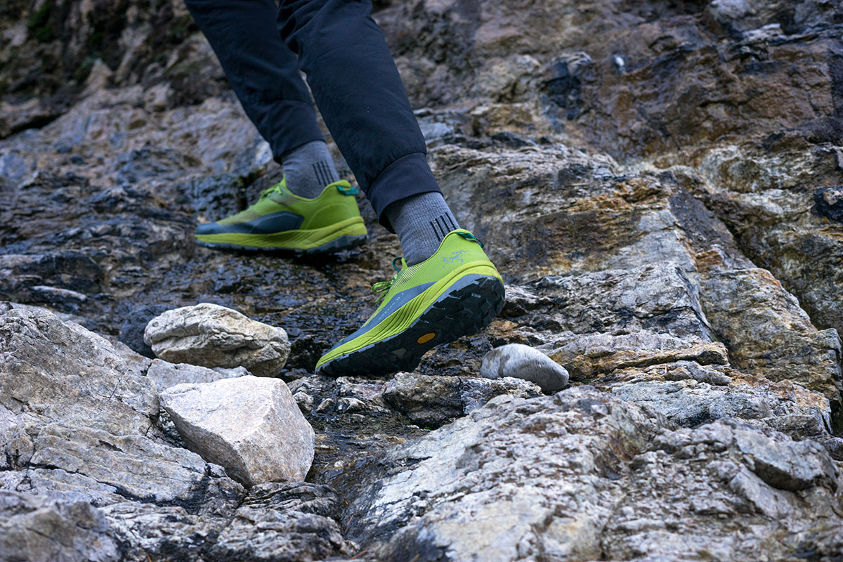 Arc'teryx Norvan VT 2 trail-running shoe (rocky ascent)