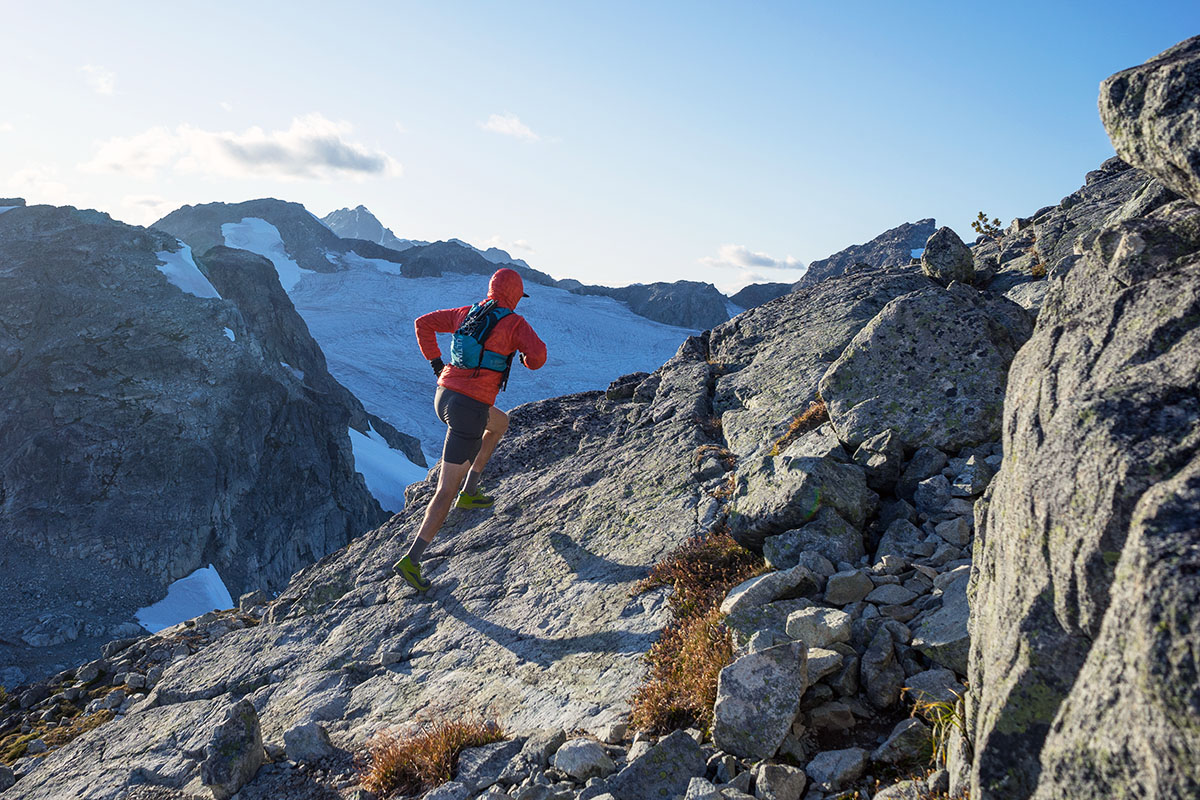 Arc'teryx Norvan VT 2 trail-running shoe (running up slab)