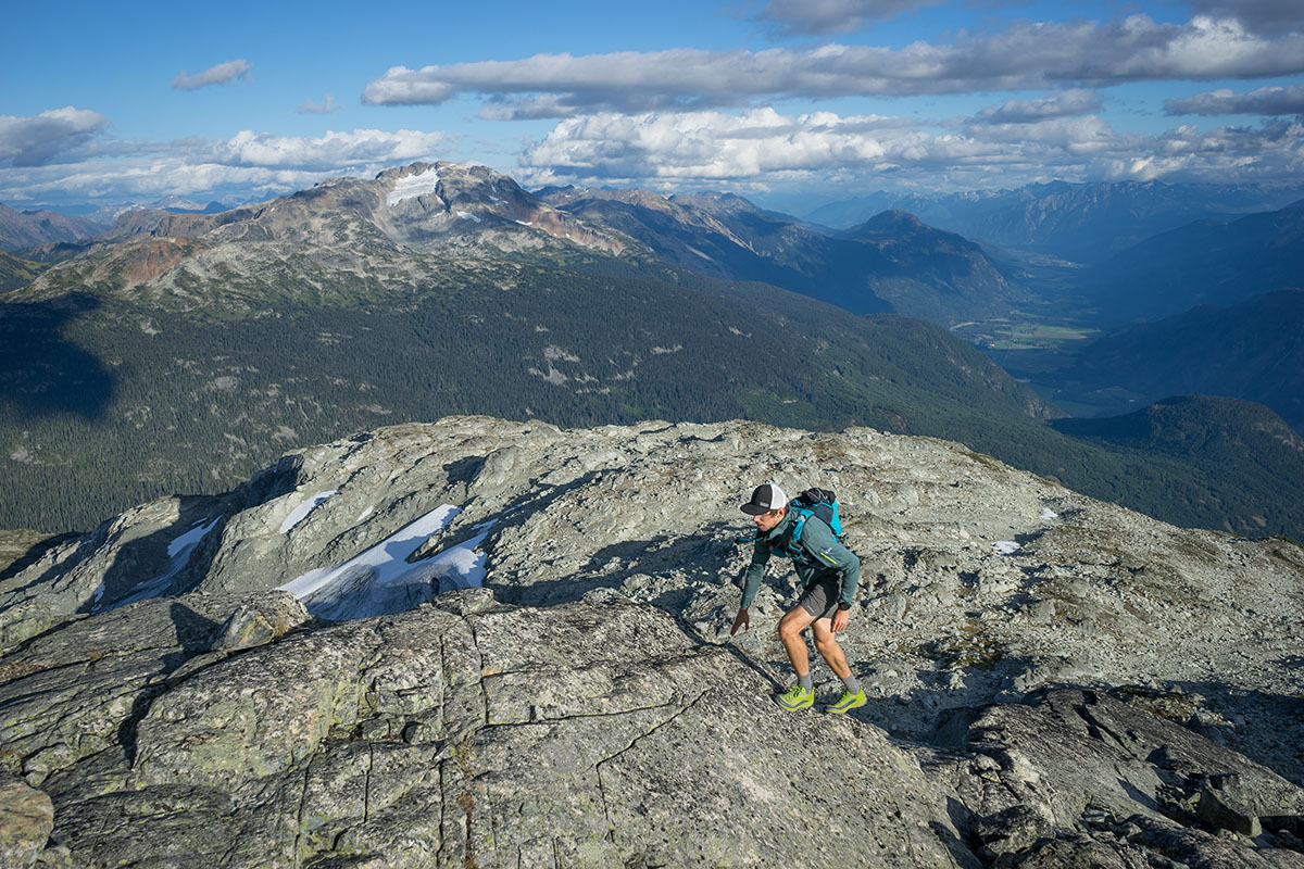 Arc'teryx Norvan VT 2 trail-running shoe (scrambling on summit)