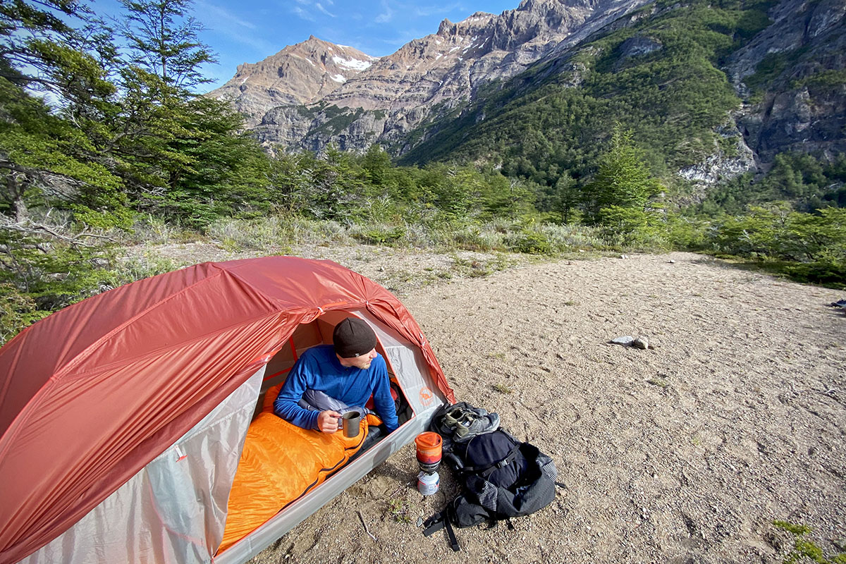 Big Agnes Copper Spur backpacking tent (morning in the valley)