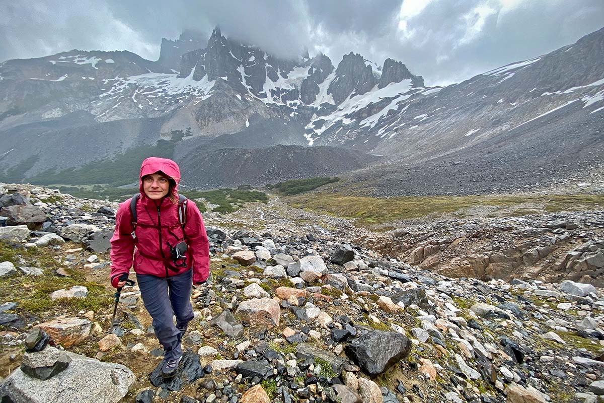 Black Diamond Liquid Point rain jacket (hiking uphill in mountains)