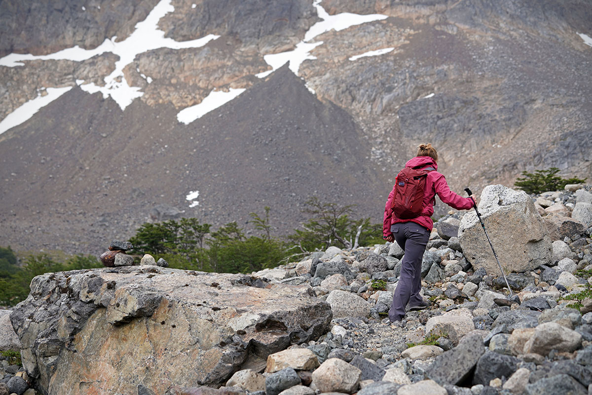 Black Diamond Mission LT approach shoes (hiking up rocky slope)