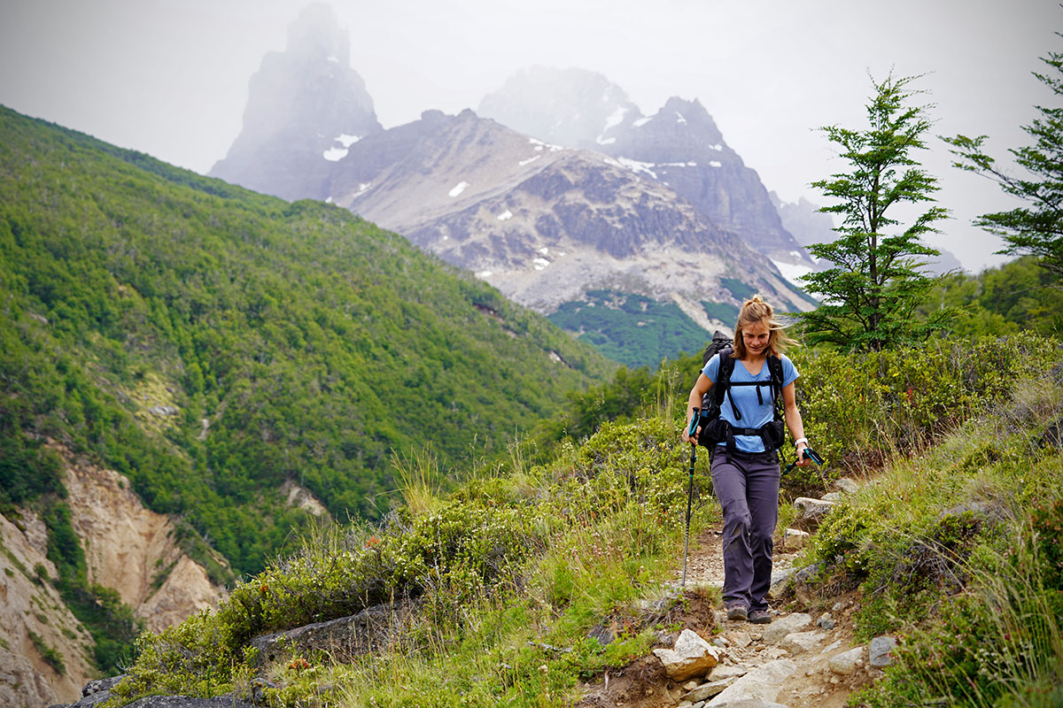 Black Diamond Mission LT approach shoes (hiking with Cerro Castillo behind)