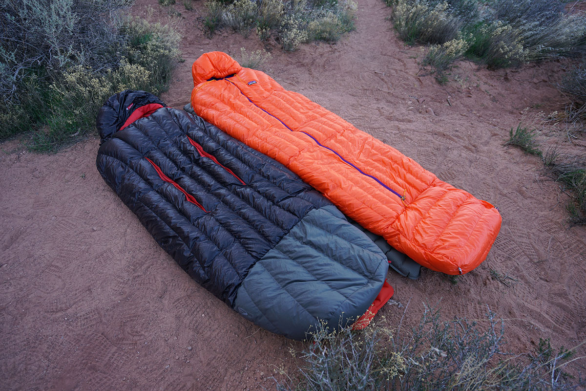 Backpacking sleeping bags (Patagonia 850 and Nemo Rift)