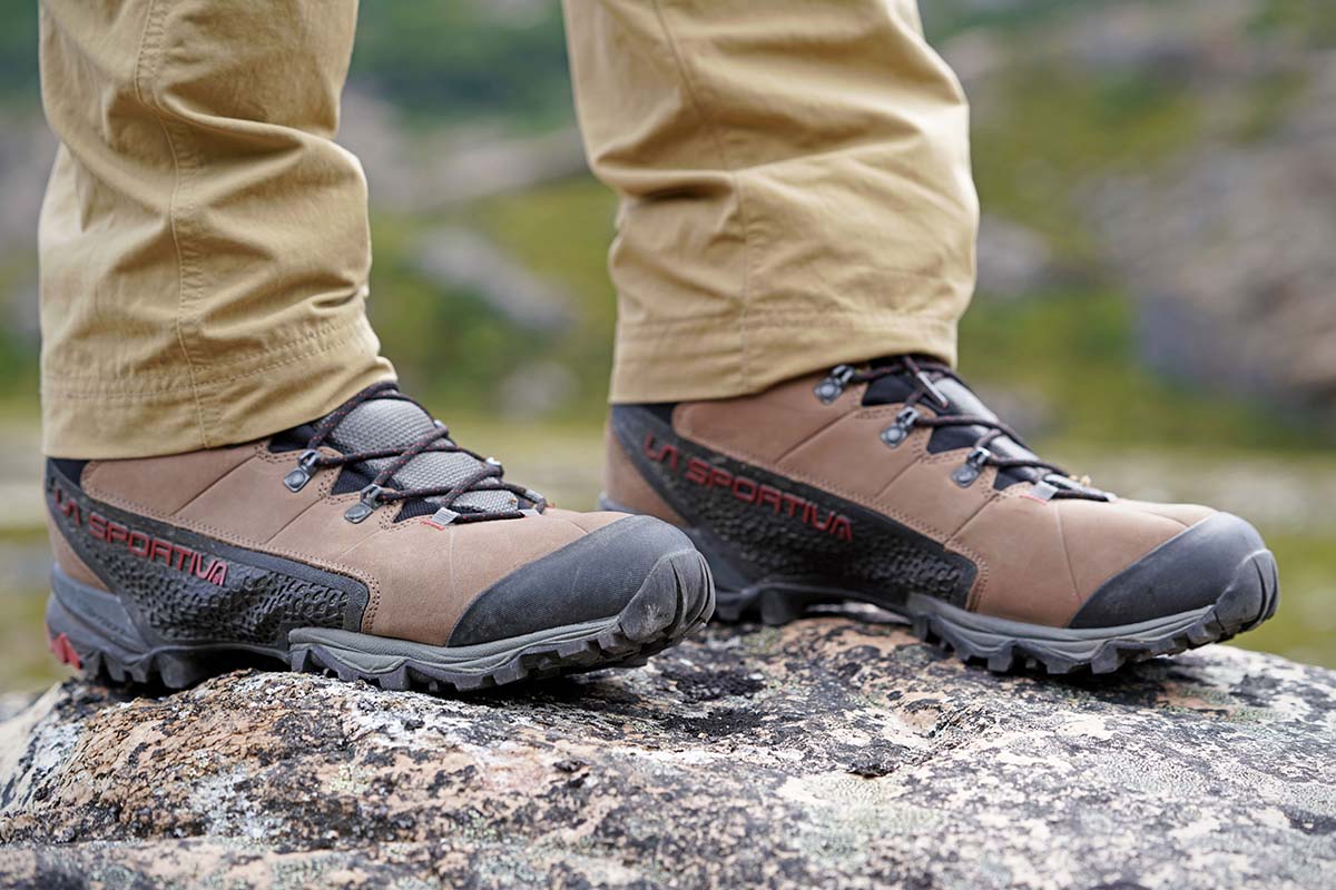 La Sportiva Nucleo High GTX hiking boot (side profile detail)