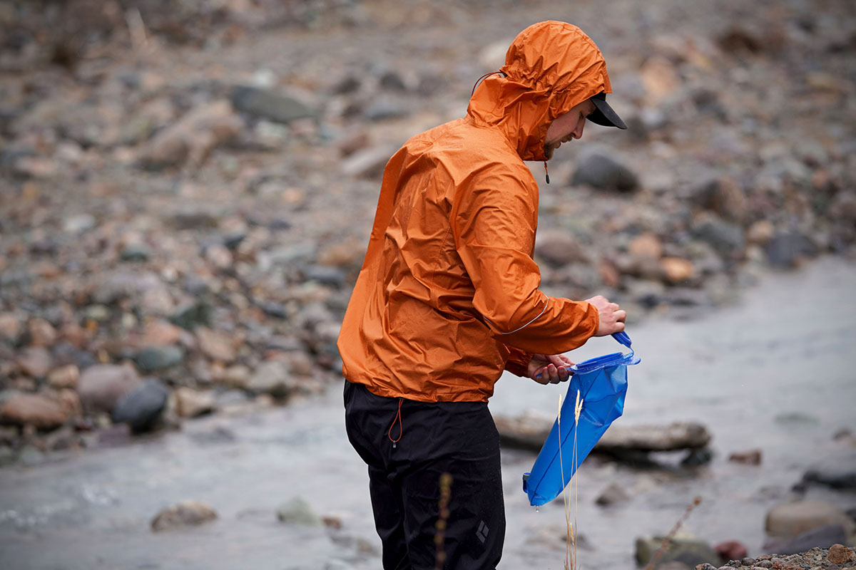 Outdoor Research Helium rain jacket (windy conditions)