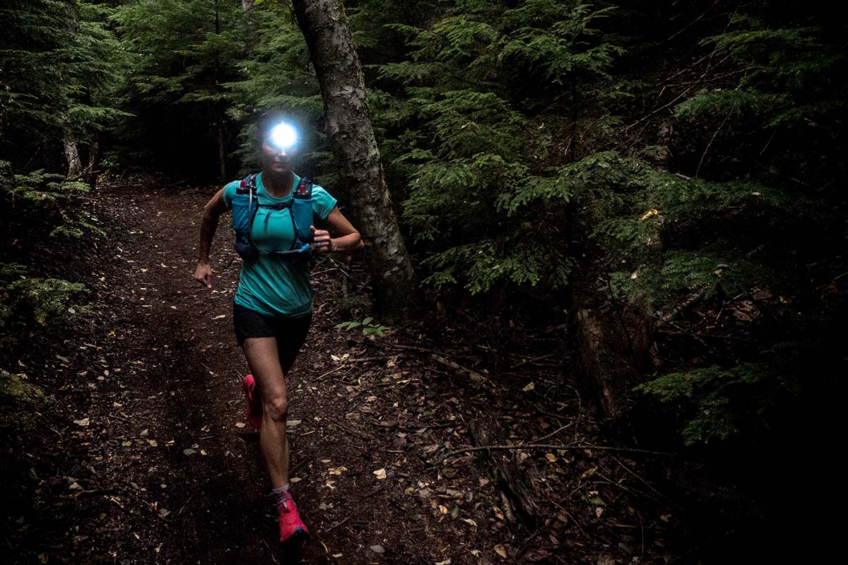 Running in a headlamp