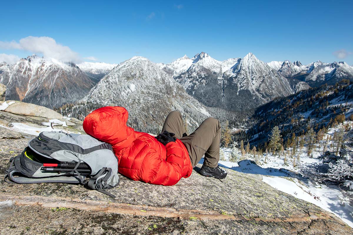 Salomon X Ultra Winter CS WP 2 winter boot (resting on rock in mountains)