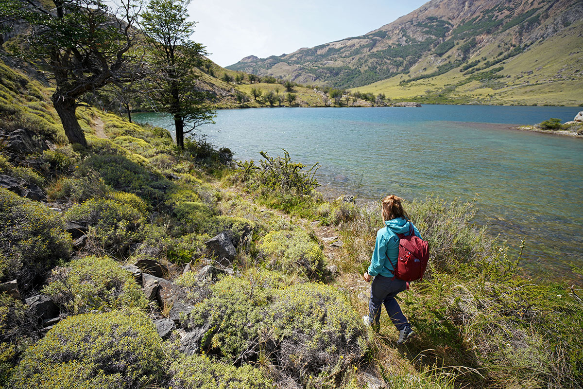Salomon XA Pro 3D v8 shoes (hiking trail by lake)