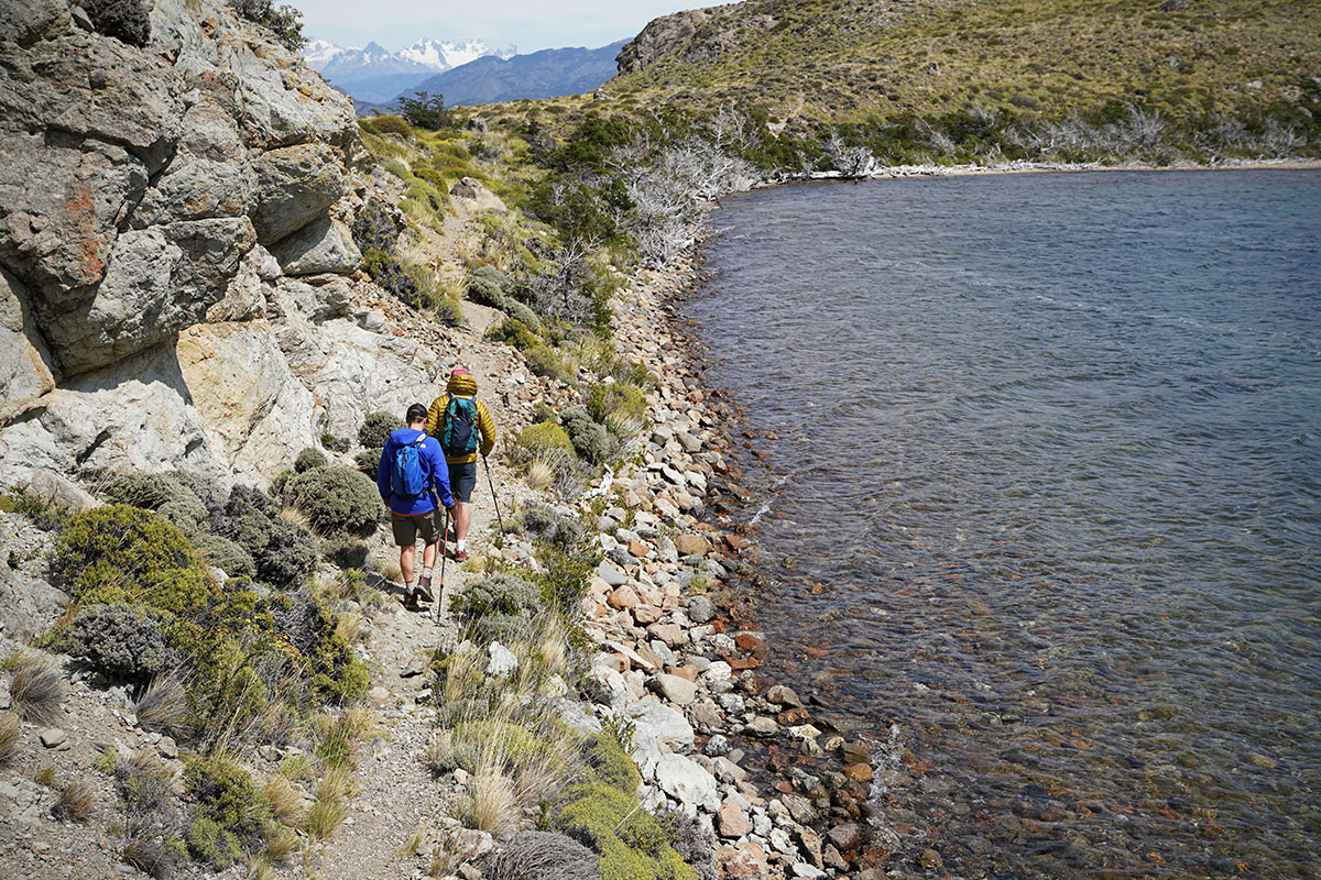 Vasque Breeze AT Mid hiking boots (hiking on narrow trail)