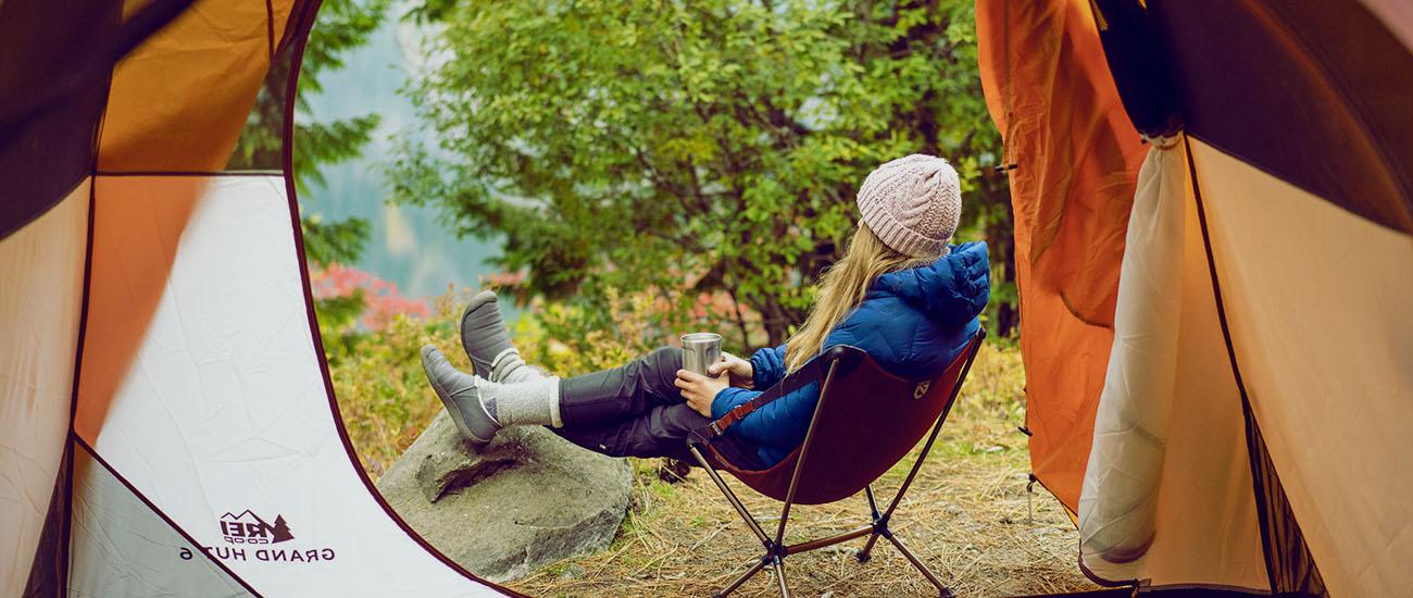 Camping chair (sitting in Nemo Moonlight by lake)