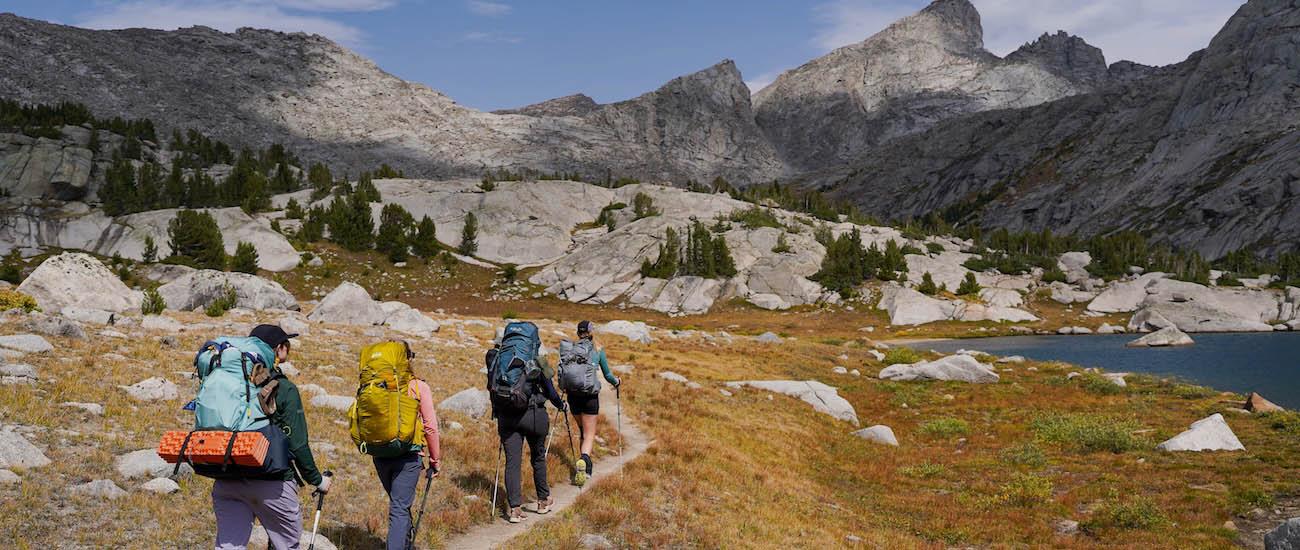 The Switchback Travel team backpacking in the Wind River Range, Wyoming