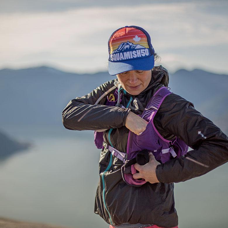Nathan VaporHowe running vest in Squamish