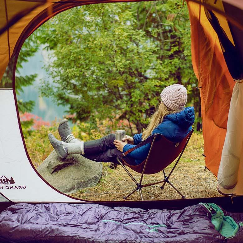 Camping chair (sitting in Nemo Moonlight by lake)