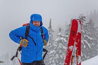 Arc'teryx Beta Insulated Jacket (standing next to skis in storm)