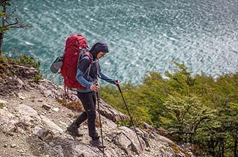 Arc'teryx Delta Hybrid Hoody (backpacking above lake in Patagonia)