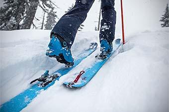 Backcountry ski boots (skinning uphill)