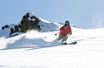 Head Kore 99 all-mountain ski (turning in sidecountry powder)
