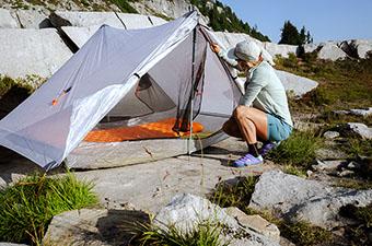 Hyperlite Mountain Gear Unbound 2P ultralight backpacking tent (zipping door)