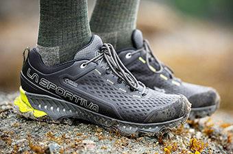 La Sportiva Spire GTX (standing on rock)