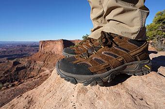 Merrell Moab 2 shoes (standing on rock in Utah desert)