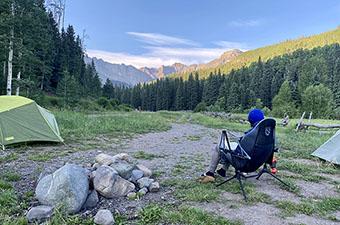 Nemo Stargaze Recliner camp chair (mountain views in Telluride)