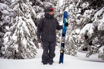 Patagonia Untracked Jacket (standing in snow with skis)