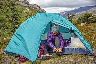 REI Co-op Trailmade 2 backpacking tent (sitting in tent)