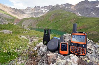 Satellite messenger devices (Bivy Stick, Somewear, Garmin inReach Mini, SPOT X)