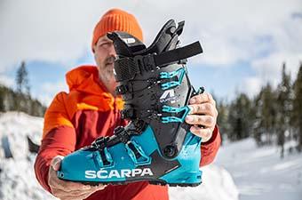 Scarpa 4-Quattro XT ski boot (holding boot up)