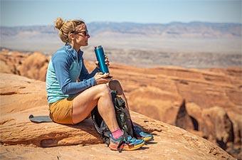 Water bottle (Drinking from Hydro Flask Lightweight in Utah)